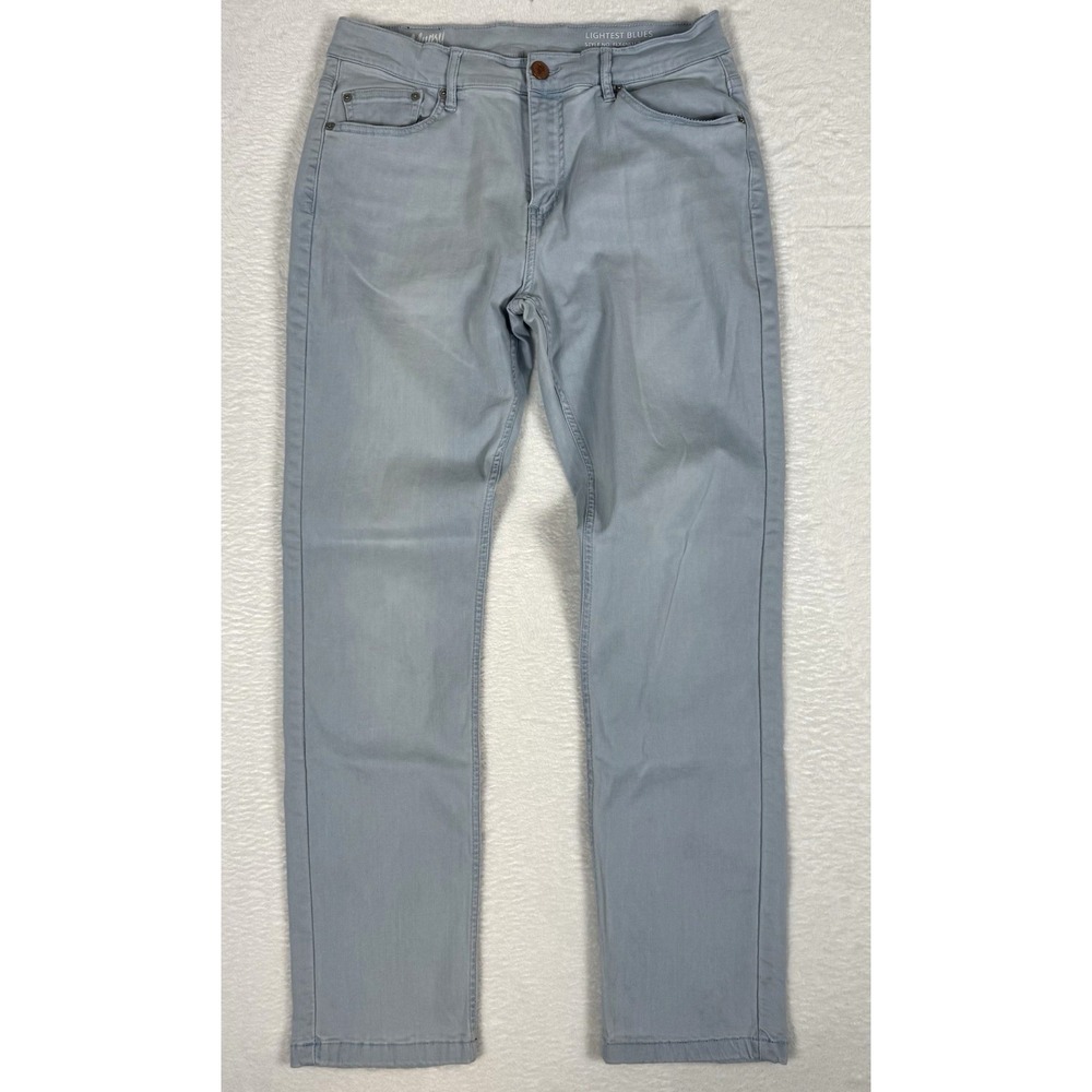 Mugsy Jeans Lightest Blues Mens Size 34x32 (Fits 32x31) Slim Fit Stretch Denim